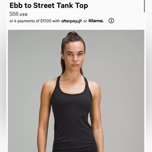 Lululemon Ebb to Street Tank Top